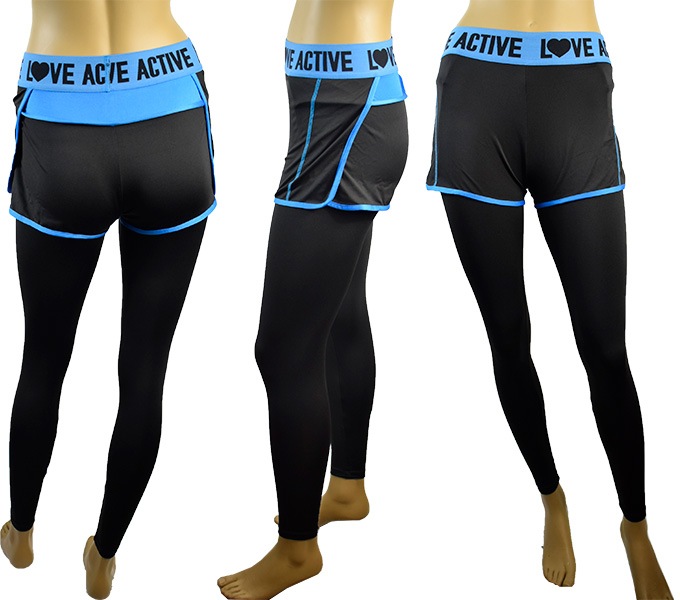 イタリアインポートフィットネスウェアLOVE&BRA 21896 スポーツウェアレギンス・トップセット　2色
