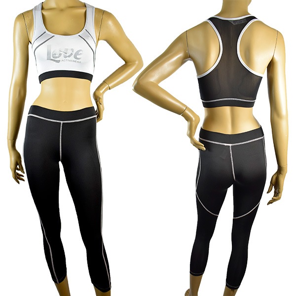 イタリアインポートフィットネスウェアLOVE&BRA 21898 スポーツウェアレギンス・スポーツブラセット　2色