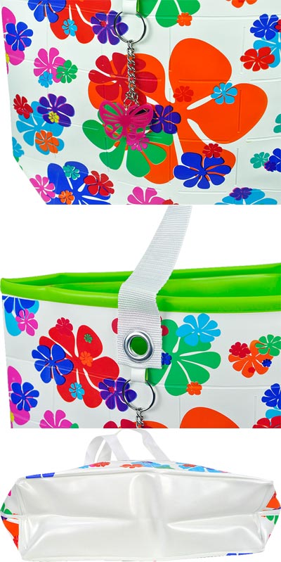 在庫一掃セール イタリアバッグ IMAXIS MIAMI FLOWER ビーチ用バッグ 白