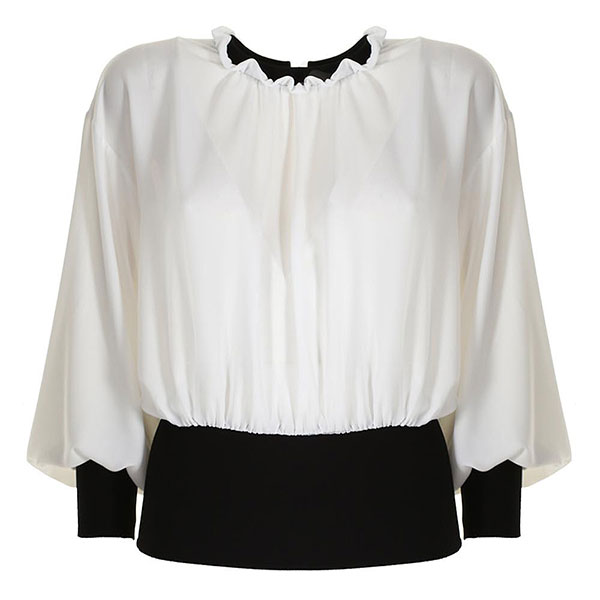 在庫一掃セール SALE 秋冬 インポートブラウス IMPERIAL 切替ブラウス　白