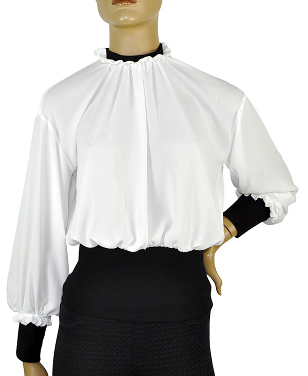 在庫一掃セール SALE 秋冬 インポートブラウス IMPERIAL 切替ブラウス　白