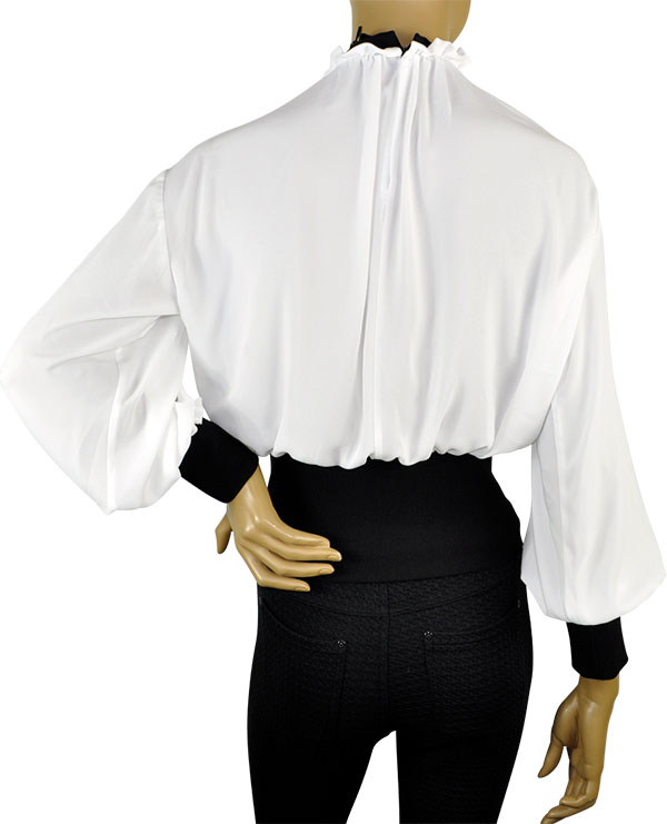 在庫一掃セール SALE 秋冬 インポートブラウス IMPERIAL 切替ブラウス　白