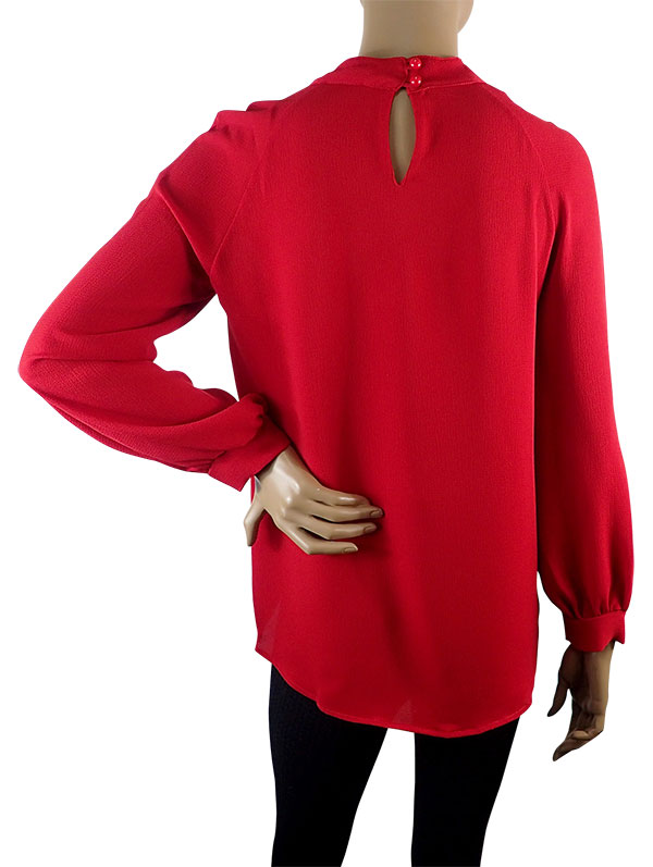 在庫一掃セール SALE 秋冬イタリア インポート ブランド ブラウス ELEONORA AMADEI デザインブラウス 赤