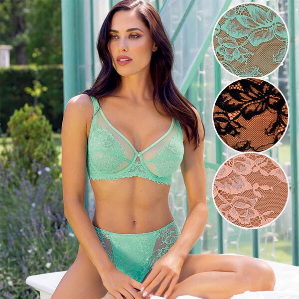 イタリア インポート ブランド ランジェリー LEILIEVE TEMPTATION レースノーパッドブラ・ショーツセット 3色