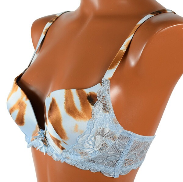 イタリア インポート ブランド ランジェリー LOVE&BRA 60195 アニマル柄プッシュアップブラ・ブラジリアンタンガセット 2色