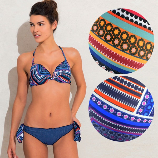 イタリアインポート水着 LORMAR ENE C041 プッシュアップブララメ水着ビキニ 2色