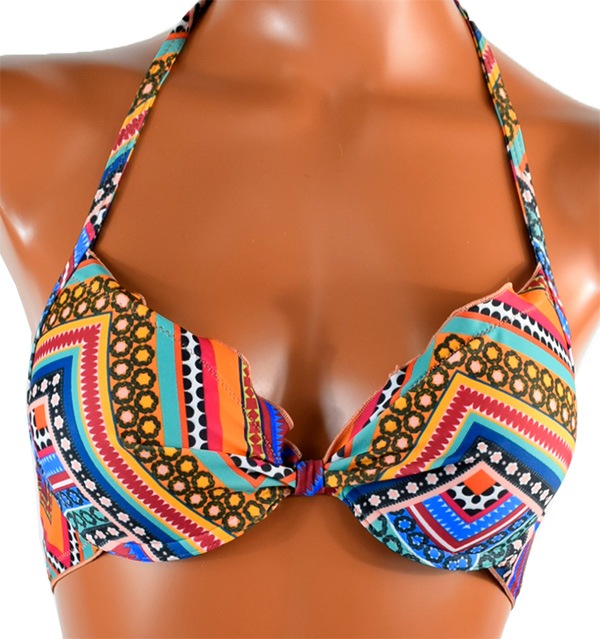 イタリアインポート水着 LORMAR ENE C041 プッシュアップブララメ水着ビキニ 2色