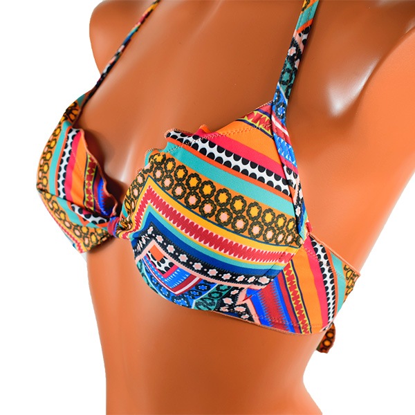 イタリアインポート水着 LORMAR ENE C041 プッシュアップブララメ水着ビキニ 2色