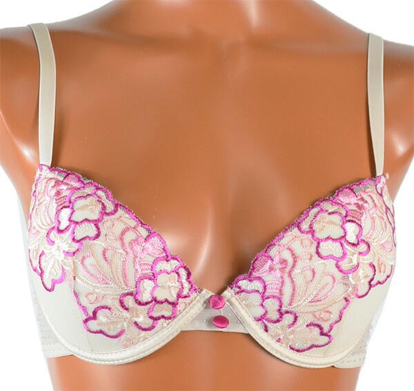 イタリア インポート ブランド ランジェリー LOVE&BRA 60896 花柄刺?プッシュアップブラ・ブラジリアンタンガセット 2色