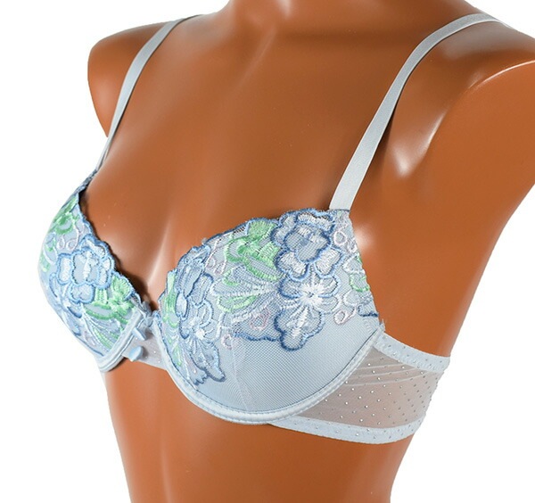 イタリア インポート ブランド ランジェリー LOVE&BRA 60896 花柄刺?プッシュアップブラ・ブラジリアンタンガセット 2色