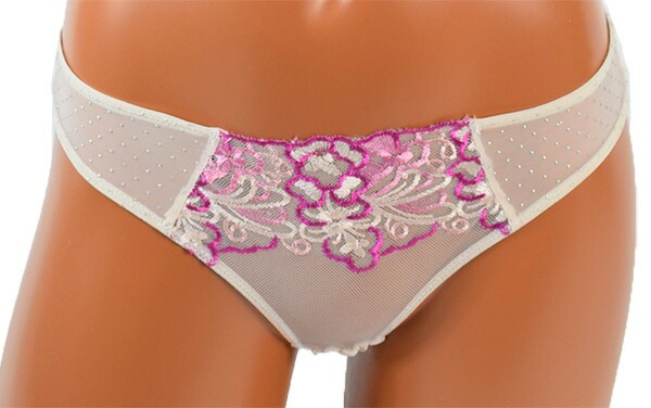 イタリア インポート ブランド ランジェリー LOVE&BRA 60896 花柄刺?プッシュアップブラ・ブラジリアンタンガセット 2色