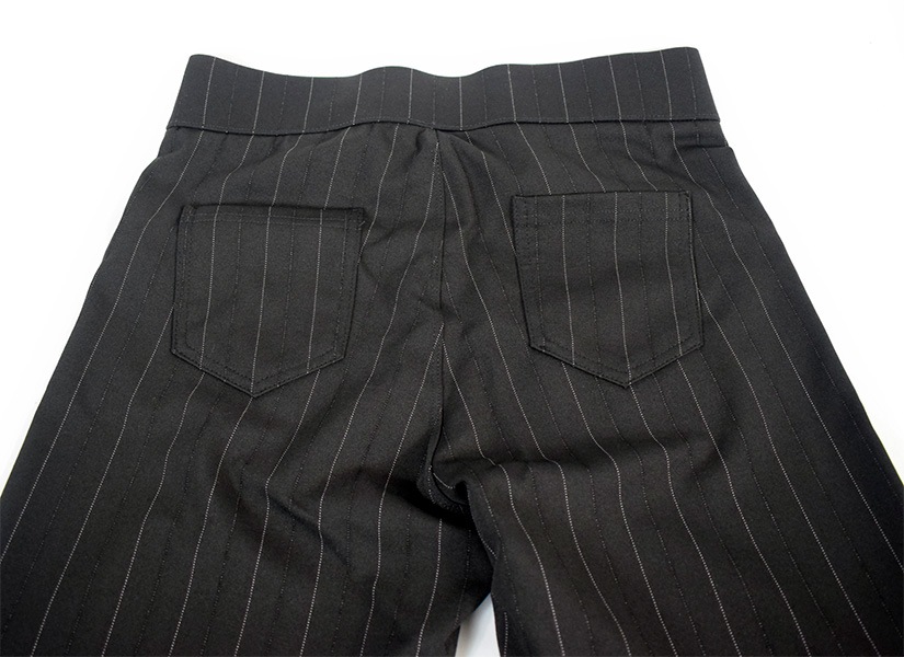 イタリア インポート ブランド レギンス ELETTA 13125 ピイストライプ柄レギンスパンツ　黒