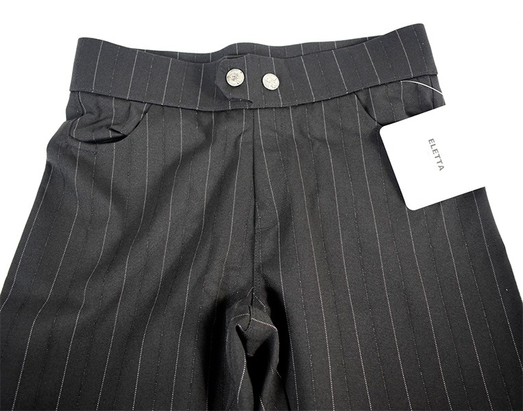 イタリア インポート ブランド レギンス ELETTA 13125 ピイストライプ柄レギンスパンツ　黒