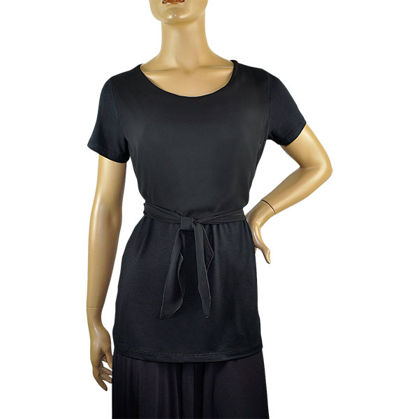 在庫一掃セール SALE 春夏 インポート カットソー Y not? シフォン切替カットソー　黒