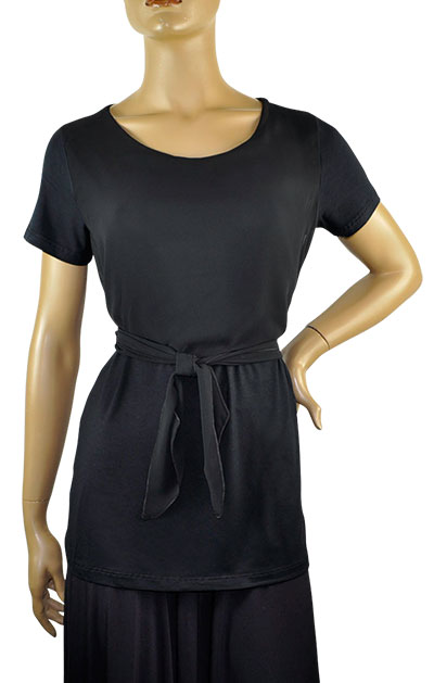 在庫一掃セール SALE 春夏 インポート カットソー Y not? シフォン切替カットソー　黒