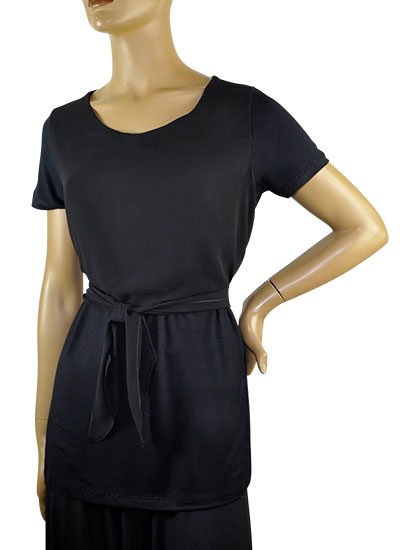 在庫一掃セール SALE 春夏 インポート カットソー Y not? シフォン切替カットソー　黒