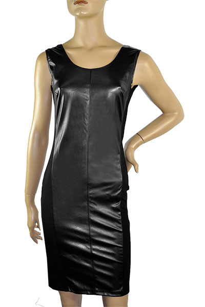 SALE イタリア インポート レザーワンピース TRASPARENZE DEMETRA レザー切替ワンピース