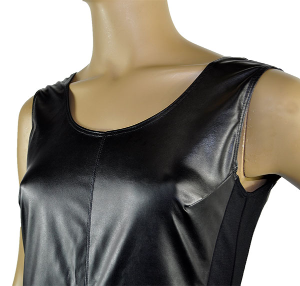 SALE イタリア インポート レザーワンピース TRASPARENZE DEMETRA レザー切替ワンピース