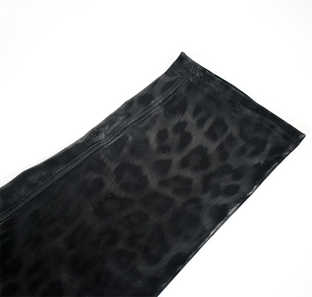 イタリア インポート ブランド レギンス ELETTA 13127 アニマル柄サーマルレギンス 黒