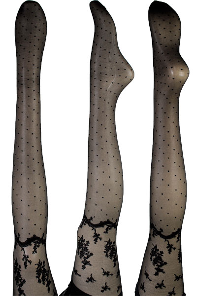 柄ストッキング LEVANTE E508 切替柄ストッキング