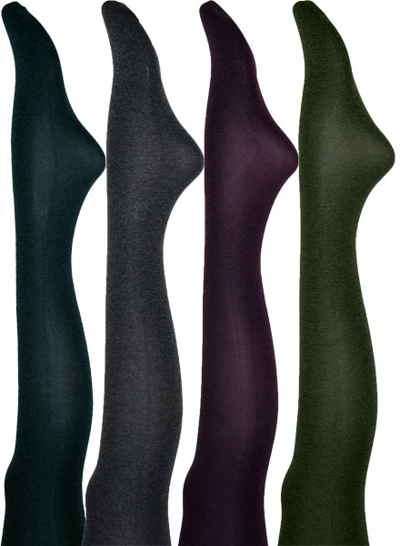 柄タイツ LEVANTE E658 メランジュコットンカラータイツ 4色