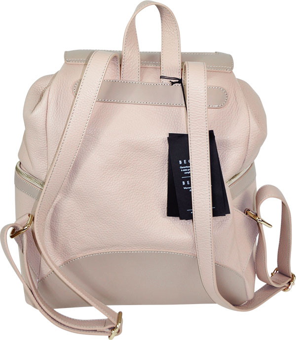 イタリア バッグ BECATO MEGAN レザーリュクザック　パウダーピンク