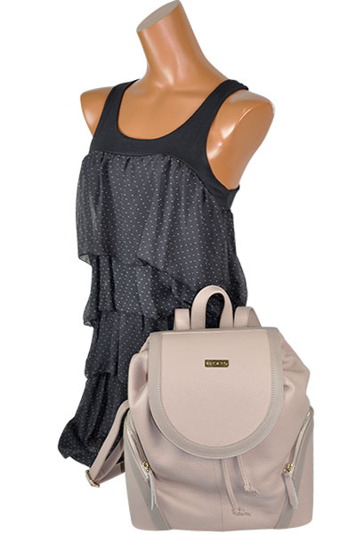 イタリア バッグ BECATO MEGAN レザーリュクザック　パウダーピンク