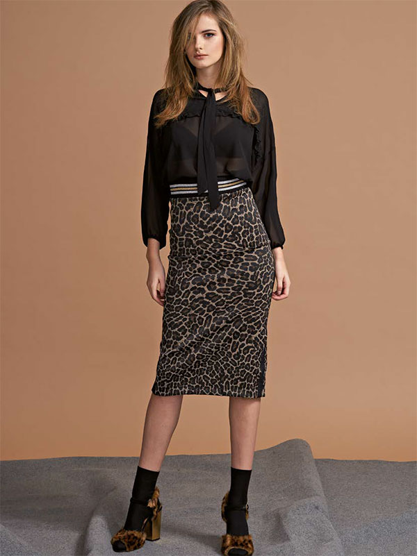 在庫一掃セール SALE 秋冬イタリア インポート ブランド ブラウス ELEONORA AMADEI ボータイシフォンブラウス 黒