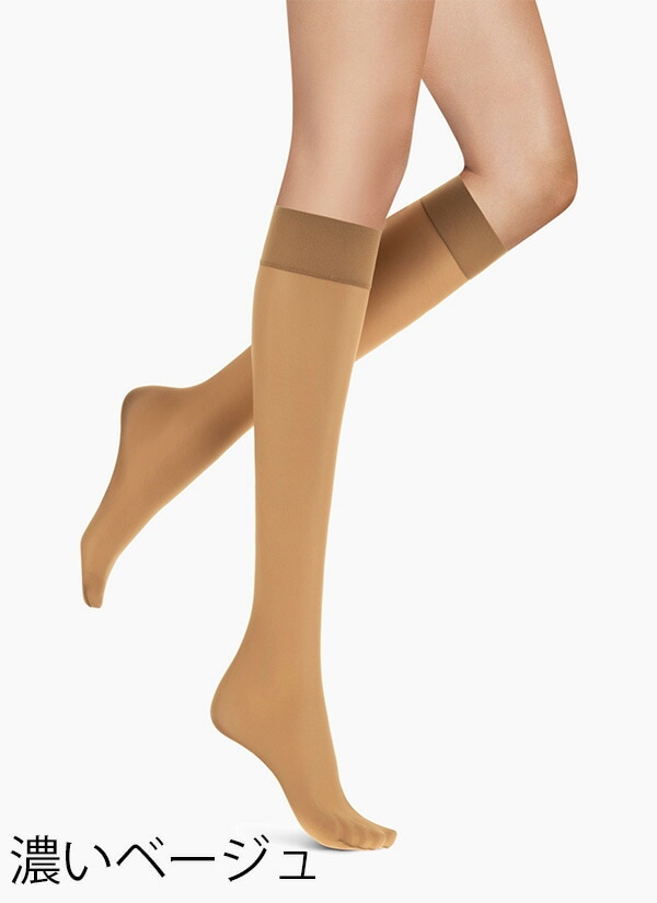 イタリア インポート ブランド ニーハイストッキング 2足組 SANPELLEGRINO SUPERVELO 8 デニールニーハイソックス 3色