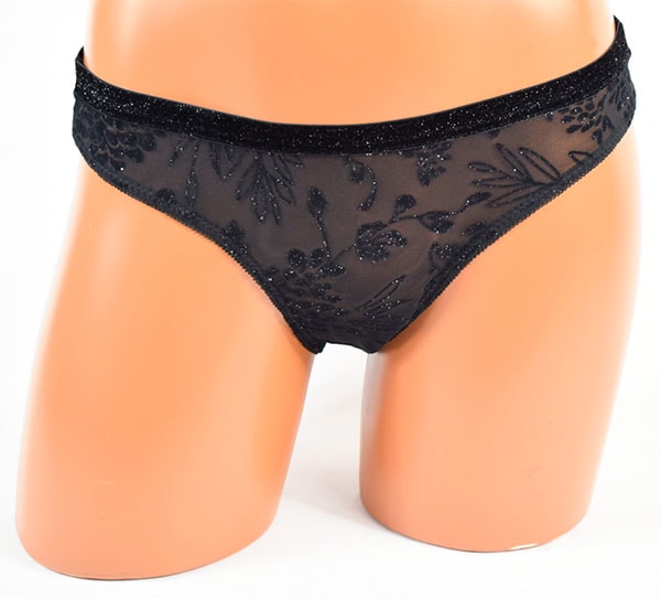 イタリア インポート ブランド ランジェリー JADEA 4570 フロッキプリントバルコネットブラ・ブラジリアンタンガセット 黒