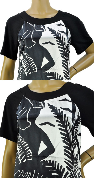 在庫一掃セール 春夏 インポート ワンピース ELEONORA AMADEI サテンワンピース 白黒 