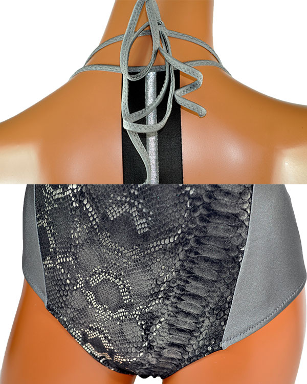 イタリア インポート 水着 AMAREA 18111 パイソン柄水着ワンピース グレー