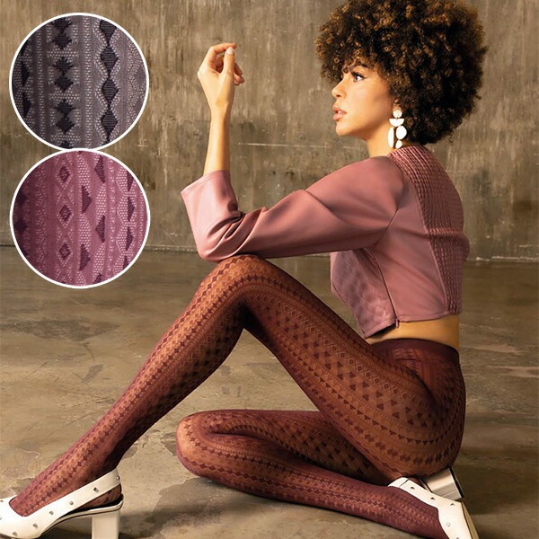 イタリアインポート柄タイツ TRASPARENZE GAIETY 幾何学柄タイツ　2色