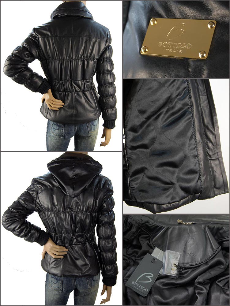 未使用 イタリア製 BOTTGO ラムナッパレザージャケット ダウン 襟 未使用 イタリア製 BOTTGO ラムナッパレザージャケット ダウン 襟