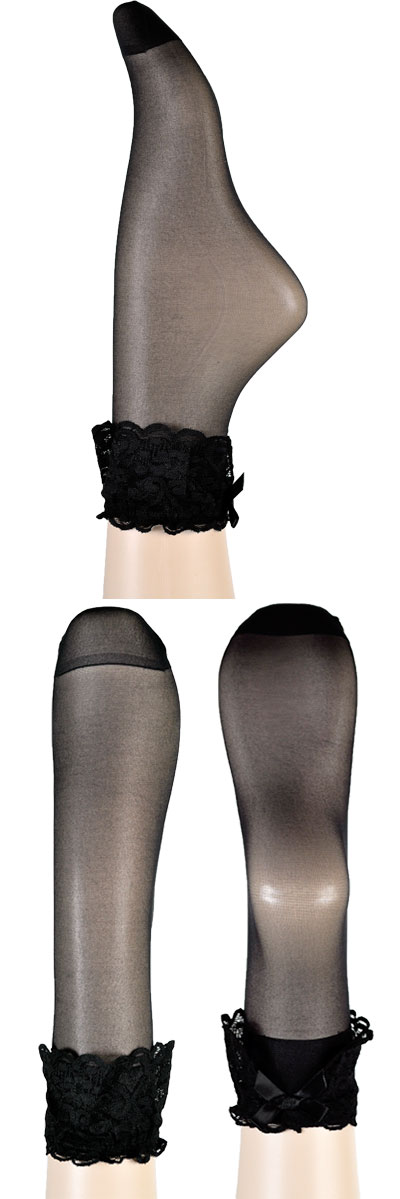 インポートソックス BELLISSIMA TENDER レース切替ソックス 黒 