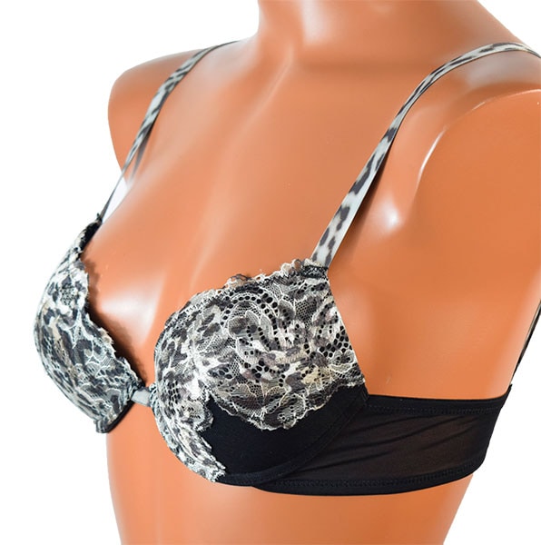 イタリア インポート ブランド ランジェリー LORMAR LEOPARDO +1カッププッシュアップブラ・ブラジリアンタンガセット 黒