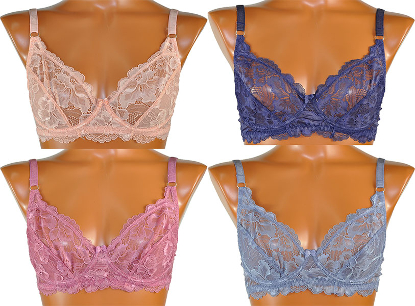 在庫一掃セール イタリアインポートランジェリー LORMAR SGUARDO ノーパッドレースブラ・ショーツセット 4色