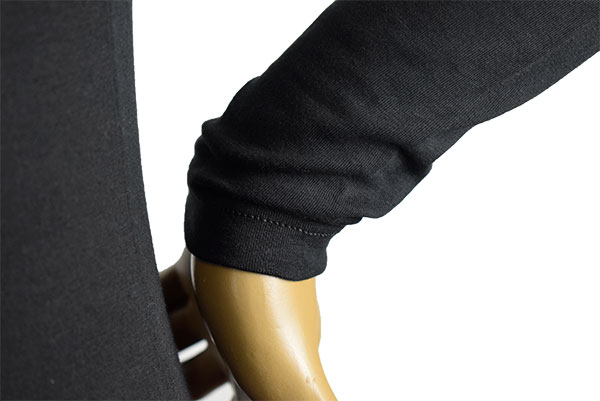 イタリアインポートカットソー JADEA 4072 サテン＆チュール切替コットンカットソー 黒