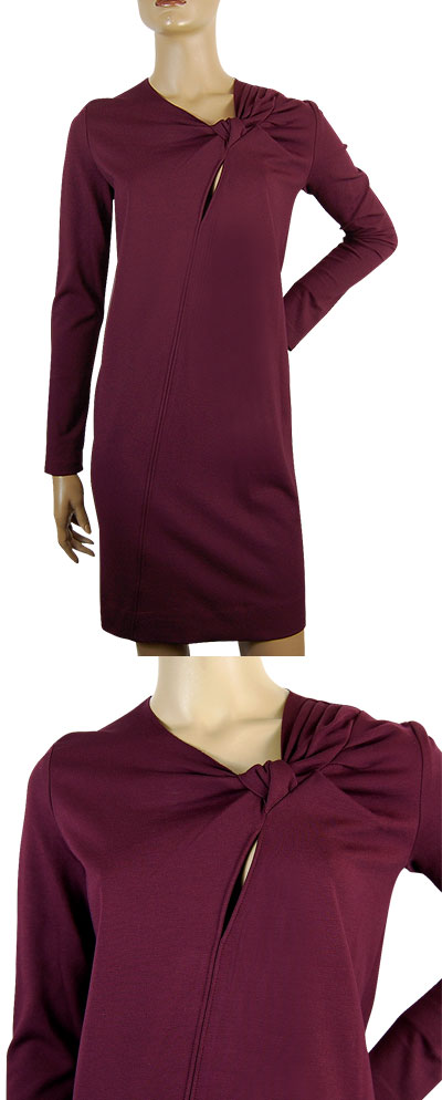 在庫一掃セール  秋冬 インポート ワンピース IMPERIAL デザインワンピース ワインレッド