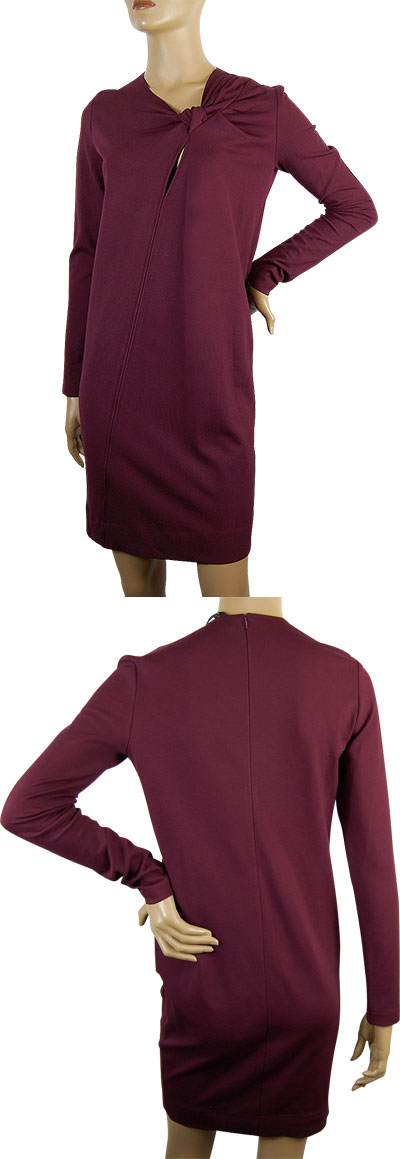 在庫一掃セール  秋冬 インポート ワンピース IMPERIAL デザインワンピース ワインレッド