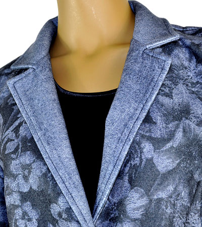 在庫一掃セール SALE 秋冬 イタリア インポート コート ANGY SIX 花柄コート ブルー