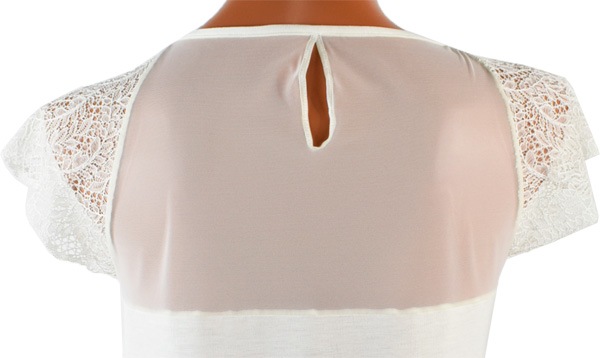 イタリアブランドカットソー COTONELLA GD395 レース切替ビスコース素材半袖カットソー 2色