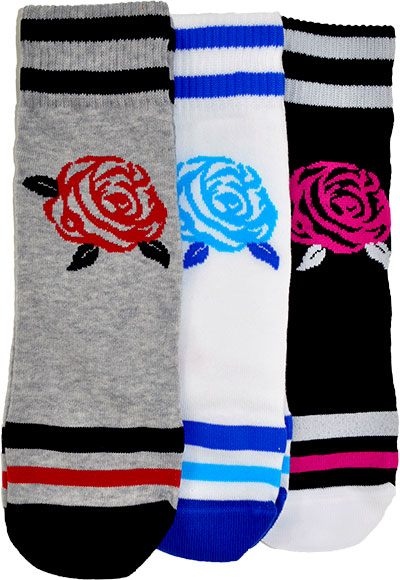 BUGIE BU1147 バラ柄ソックス 3色