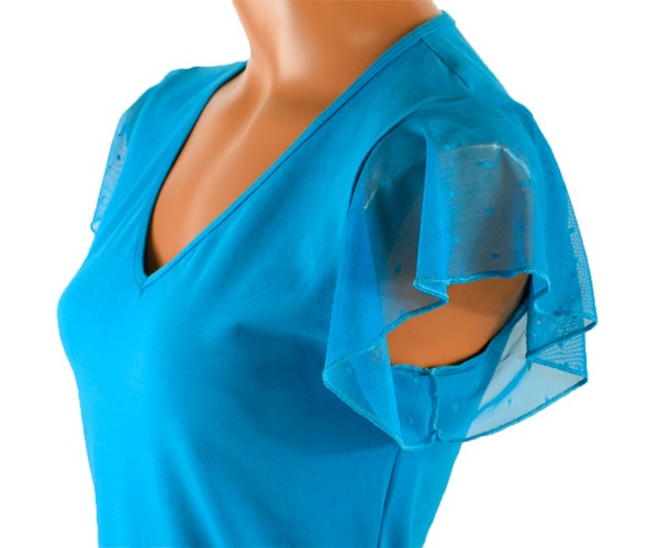 イタリアブランドカットソー COTONELLA GD399 レース切替コットン半袖カットソー 3色