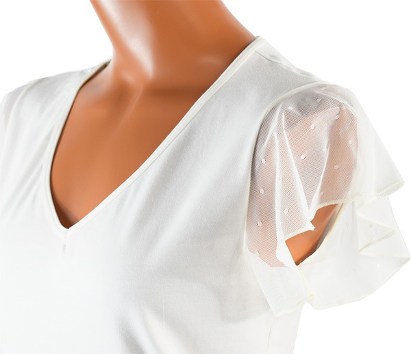 イタリアブランドカットソー COTONELLA GD399 レース切替コットン半袖カットソー 3色