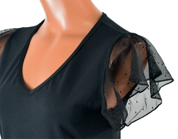 イタリアブランドカットソー COTONELLA GD399 レース切替コットン半袖カットソー 3色