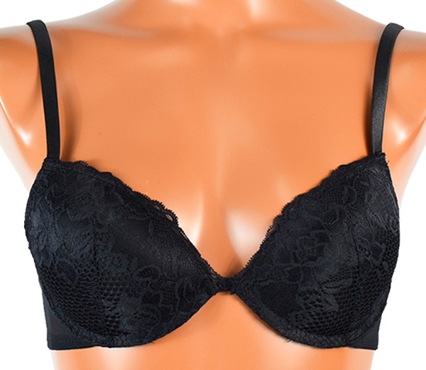 イタリア インポート ブランド ランジェリー LOVE&BRA 75095 レースプッシュアップブラ・ブラジリアンタンガセット 黒