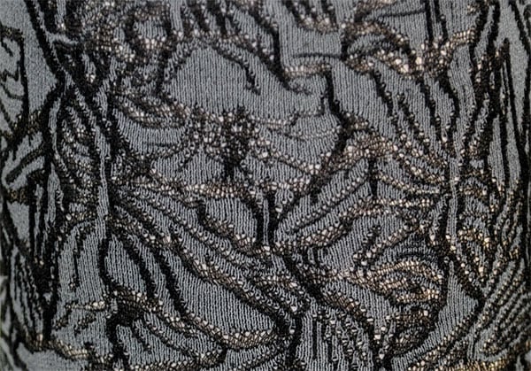 イタリア インポート 柄タイツ LEVANTE E684 花柄タイツ グレー・黒