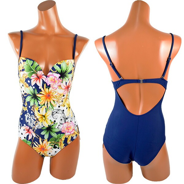 イタリアインポート水着LILLY FL10 ソフトカップ水着ワンピース　ブルー系