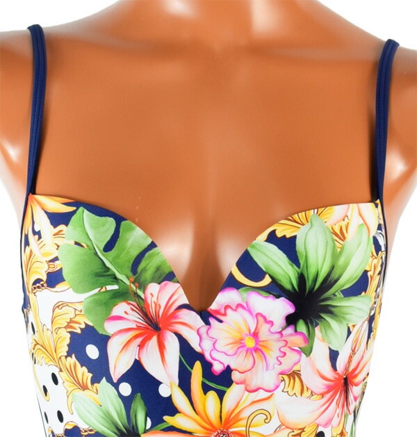 イタリアインポート水着LILLY FL10 ソフトカップ水着ワンピース　ブルー系